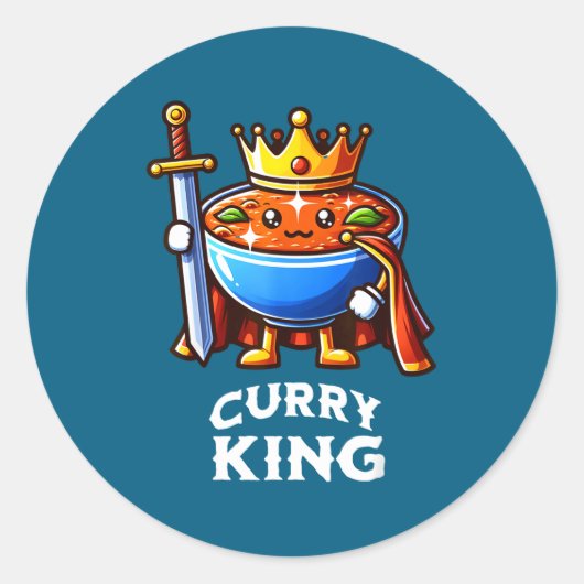 Curry King Funny Quote Curry Indian Food Lover  ラウンドシール (正面)
