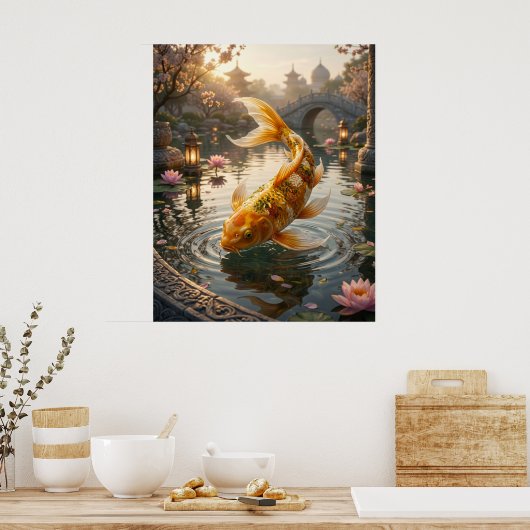Curry Koi Palace Pond ポスター (キッチン)