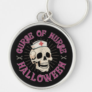 Curse of Nurse Halloween Spooky Nurse Skull キーホルダー
