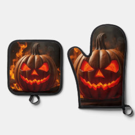 Cursed Jack-O-Lantern Hellfire Oven Mitt Set 鍋つかみ&鍋敷きセット