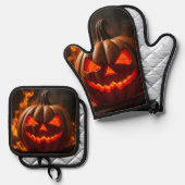 Cursed Jack-O-Lantern Hellfire Oven Mitt Set 鍋つかみ&鍋敷きセット (正面/裏面)