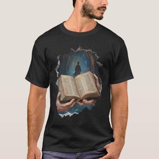 Cursed LibraryホラーTシャツ – Gothicファンタジーアート Tシャツ (正面)
