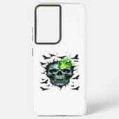 Cursed Skull with Green Fire – Horror Halloween Ar Samsung Galaxyケース (裏面)