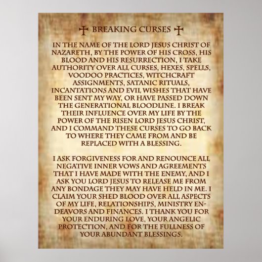 Cursesを分割するためのバインド祈りの言葉。 ポスター (正面)