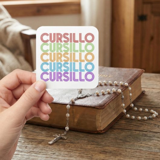 Cursillo Colorful Stacked Rainbow DeColores スクエアシール