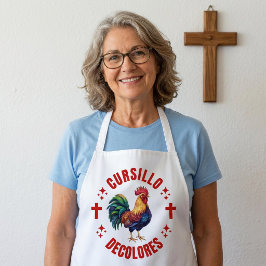Cursillo Decolores Colorful Rooster with Crosses エプロン