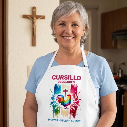 Cursillo DeColores Rooster & Cross Brush Strokes エプロン