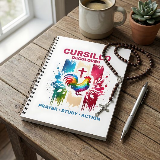 Cursillo DeColores Rooster & Cross Brush Strokes ノートブック