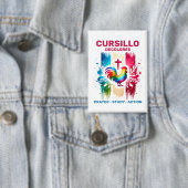 Cursillo DeColores Rooster & Cross Brush Strokes 缶バッジ (インサイチュ)