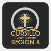 Cursillo Radiant Cross on Hill 教区 & 地区 スクエアシール (正面)