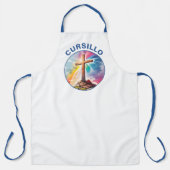 Cursillo Wood Cross With Rainbow and Clouds エプロン (正面)