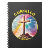 Cursillo Wood Cross With Rainbow and Clouds ノートブック (正面)