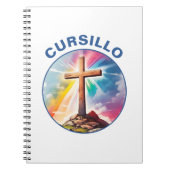 Cursillo Wood Cross With Rainbow and Clouds ノートブック (正面)
