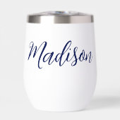 Cursiveスクリプトパーソナライズされたのネイビーブルー名 (正面)