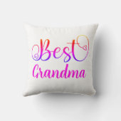 Cursiveスクリプ最高のトおばあちゃんのテキスト クッション (裏面)
