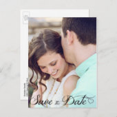 Cursiveハート日付はがきを保存 案内ポストカード (正面/裏面)