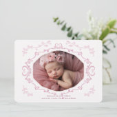 Cursiveフレーム写真の誕生のお知らせ 招待状 (スタンド正面)