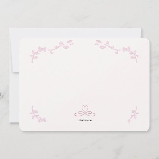 Cursiveフレーム写真の誕生のお知らせ 招待状 (裏面)