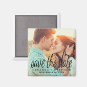 Cursive Chic Save the Date 結婚's Photo Magnet マグネット (正面/裏面)