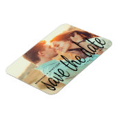Cursive Chic Save the Date 結婚's Photo Magnet マグネット (左側)