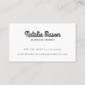 Curssiveこんにちは |草の背景 名刺 (裏面)