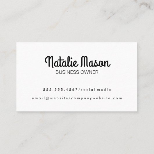 Curssiveこんにちは |草の背景 名刺 (裏面)