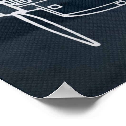 Curtiss P-40ワルホーク青写真 ポスター (角)