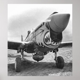 CURTISS P-40 WARHAWK TIGERS 飛んでいる - 1942 ポスター