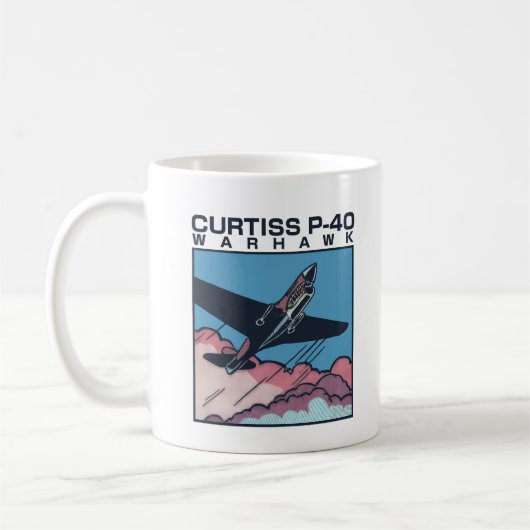 Curtiss P-40 Warhawk | WW2 Plane コーヒーマグカップ (左)