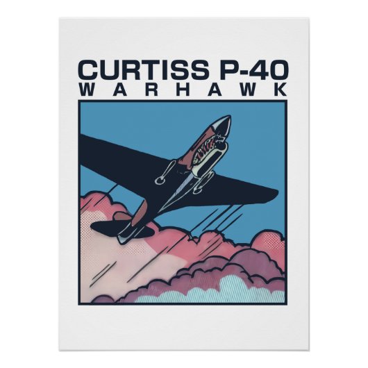 Curtiss P-40 Warhawk | WW2 Plane ポスター (正面)