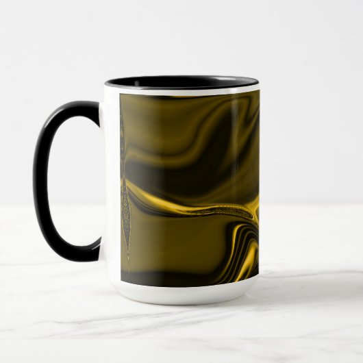 Curvas amareas ou dourados em imagem marrom. マグカップ (左)
