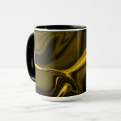 Curvas amareas ou dourados em imagem marrom. マグカップ (正面左)