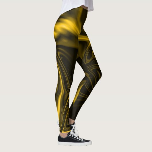 Curvas amareas ou dourados em imagem marrom. レギンス (右)