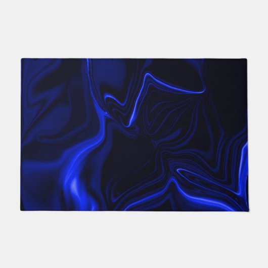 Curvas azuis em imagem azul escura. ドアマット (正面)