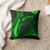 Curvas e dobras verde niquelado em fundo escuro. クッション (ブランケット)