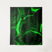 Curvas e dobras verde niquelado em fundo escuro. タペストリー (正面)