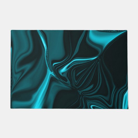 Curvas em azul turquesa, céu profundo ou ciano. ドアマット (正面)