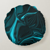 Curvas em azul turquesa, céu profundo ou ciano. ラウンドクッション (裏面)