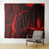 Curvas vermelhas claro e escuro em fundo escuro. タペストリー (インサイチュ(横))