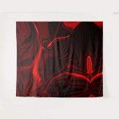 Curvas vermelhas claro e escuro em fundo escuro. タペストリー (正面(横))