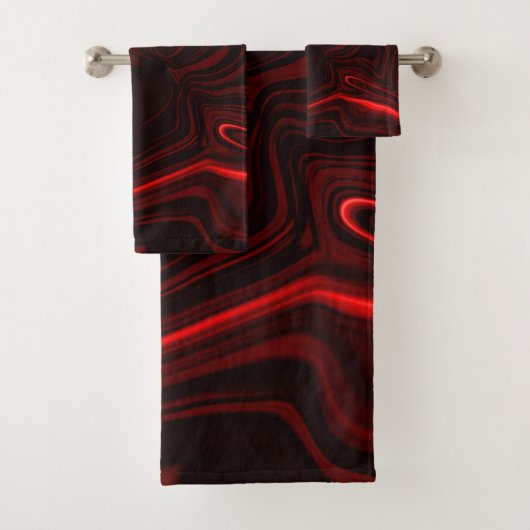 Curvas vermelhas claro e escuro em fundo escuro. バスタオルセット (インサイチュ)