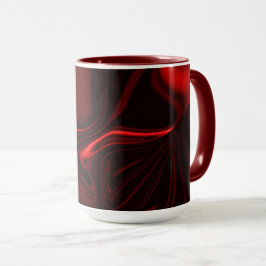Curvas vermelhas claro e escuro em fundo escuro. マグカップ