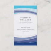 CURVEモダンデザインアクアミニマルネイビーブルーグレー 名刺 (裏面)