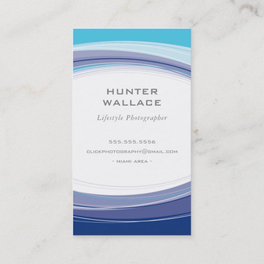 CURVEモダンデザインアクアミニマルネイビーブルーグレー 名刺 (裏面)