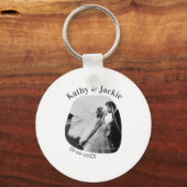 curve photo name wedding date romantic love simple キーホルダー (正面)