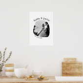 curve photo name wedding date romantic love simple ポスター (キッチン)