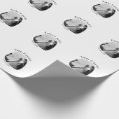 curve photo name wedding date romantic love simple ラッピングペーパー (角)