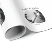curve photo name wedding date romantic love simple ラッピングペーパー (ロールコーナー)