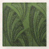 Curved Fan Rich Green ガラスコースター (正面)