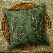 Curved Fan Rich Green Luxury クッション